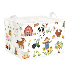 Clastyle farm-animals baby laundry hamper with leaf design for organized toy storage