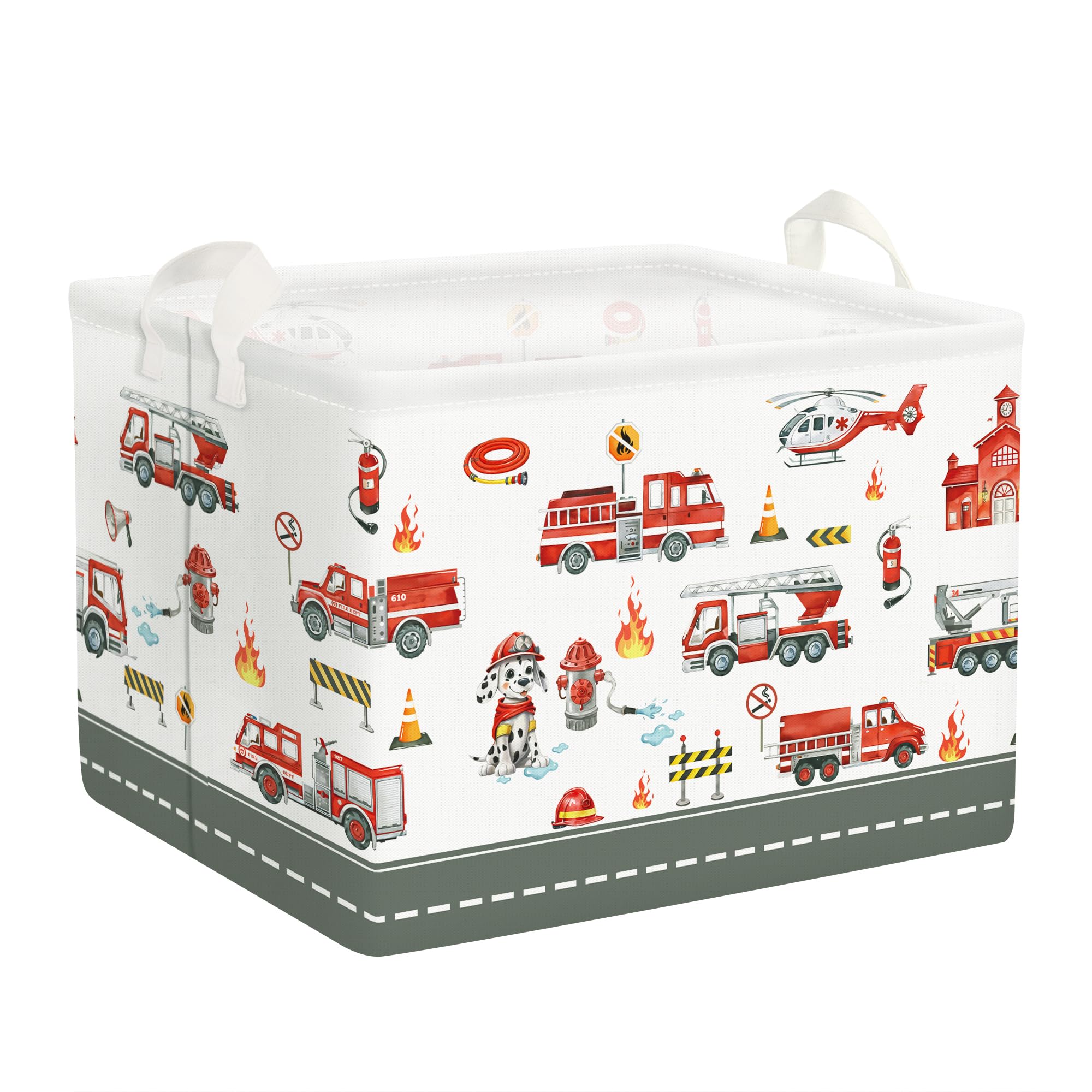 Clastyle fire-engine-toy-basket keeps playtime organized with bright, kid-friendly storage.