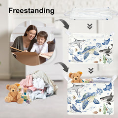 Clastyle fish-sea-turtle-baby-basket 36L capacity keeps stuffed animals neatly contained.