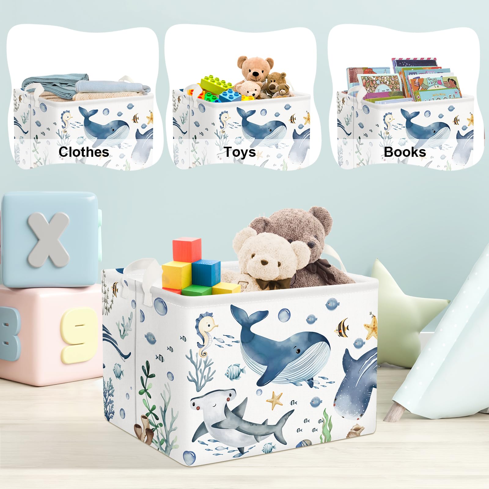Clastyle fish-sea-turtle-baby-basket soft sides for toddler-friendly transport.