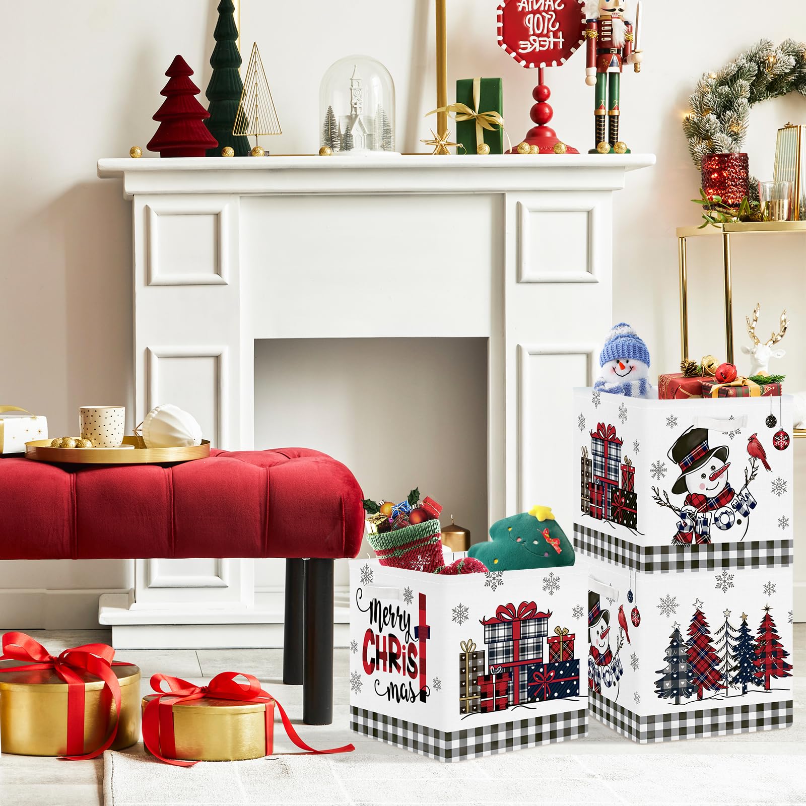 Clastyle foldable closet storage box adds holiday charm to any room.