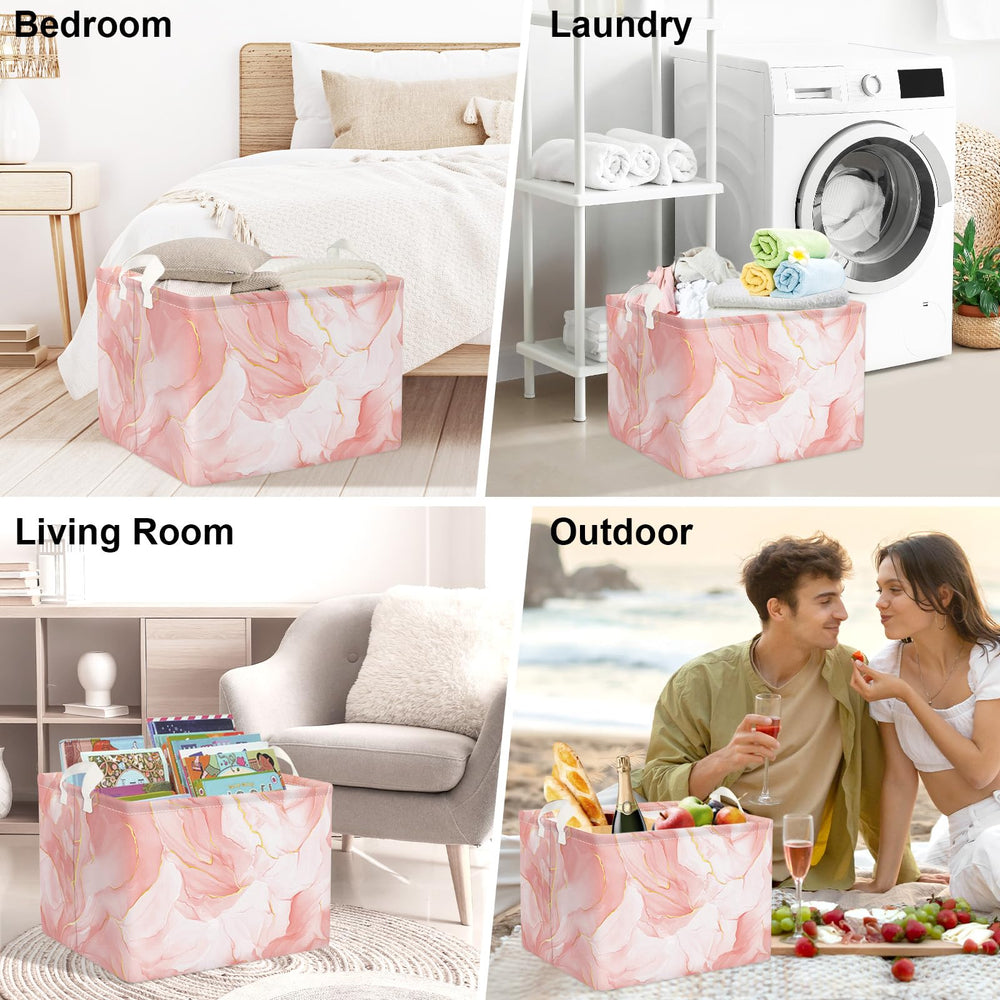 Clastyle gift-ready pink marble basket suits christenings, birthdays, and baby showers.