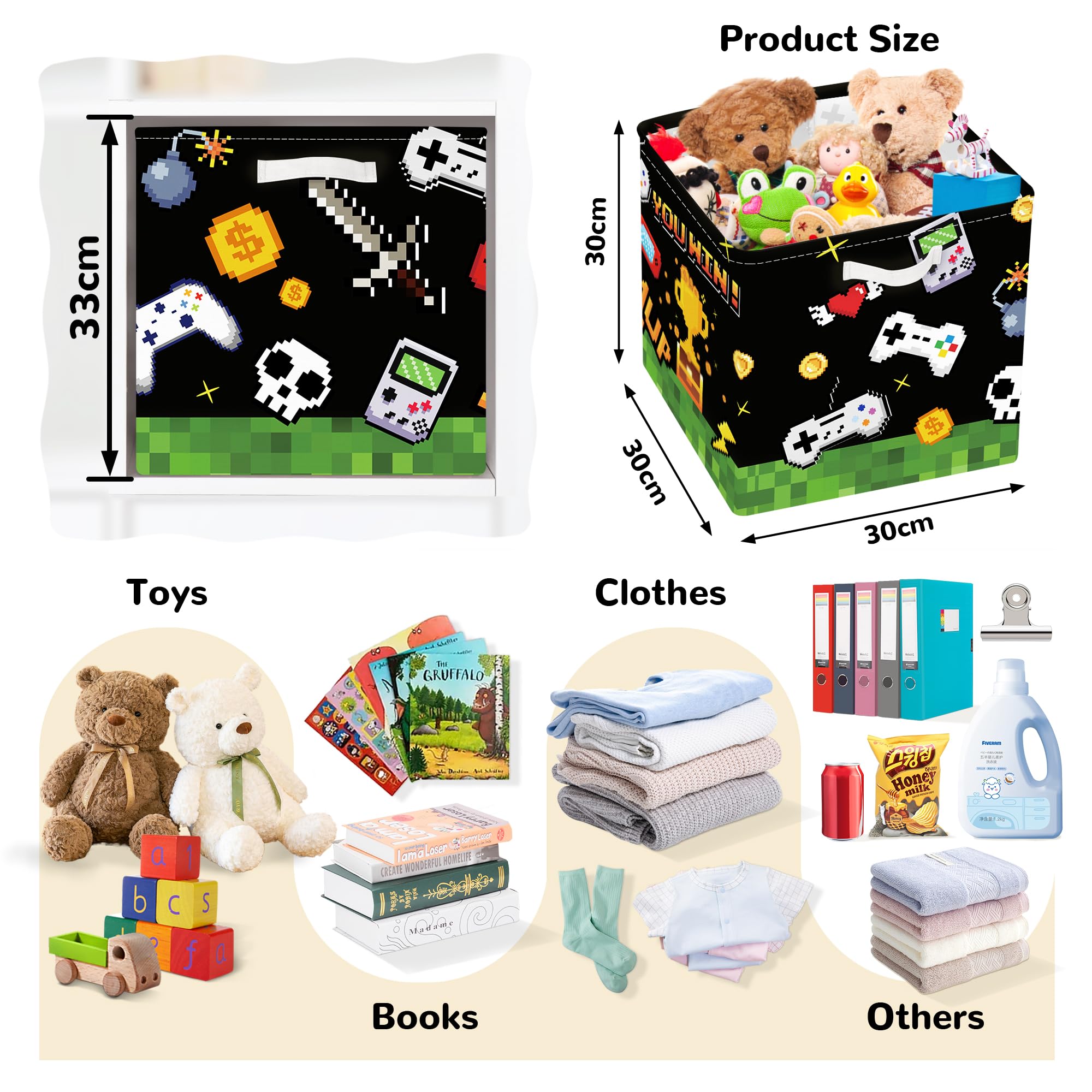 Clastyle kallax-friendly cube storage bin fits shelves for tidy kids rooms