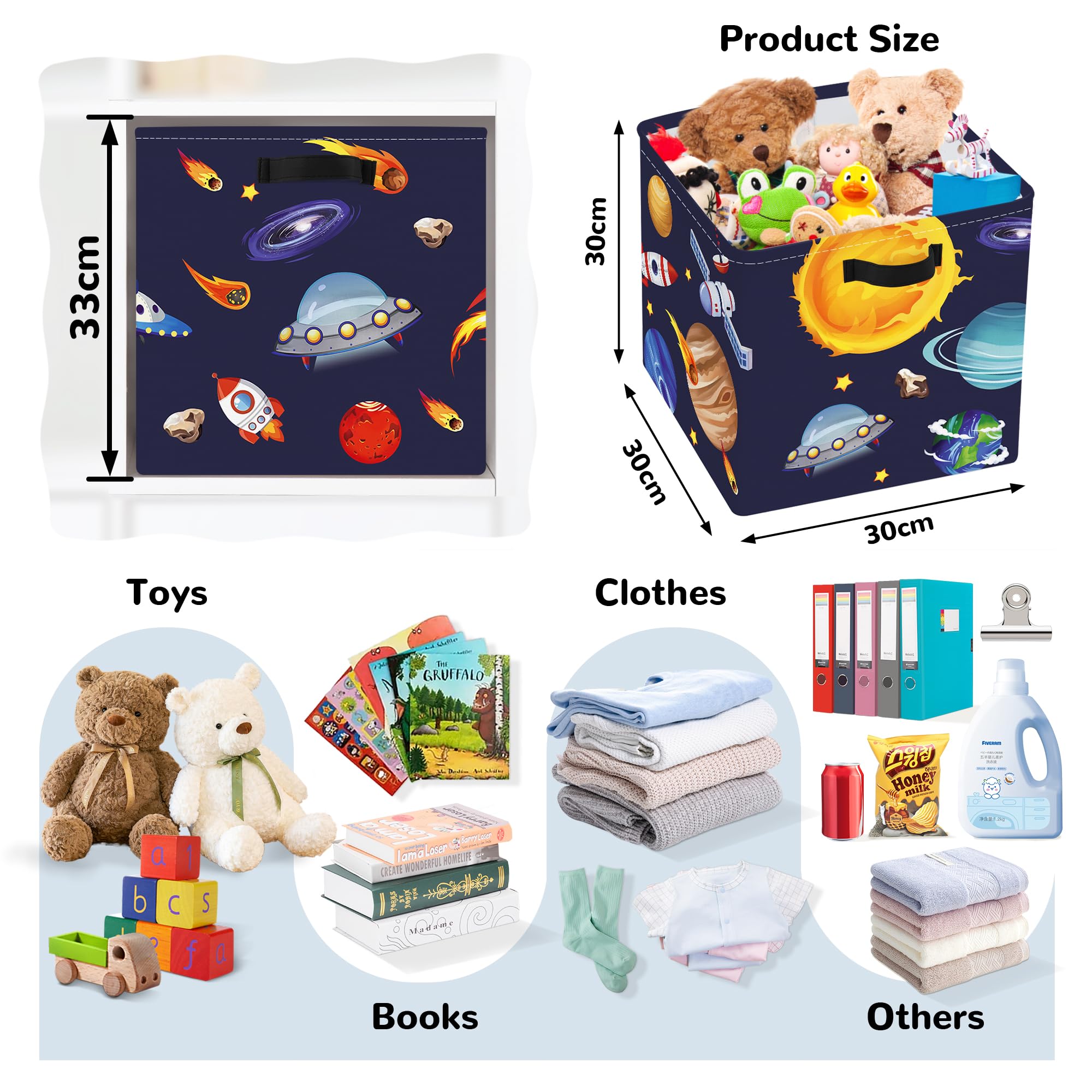 Clastyle kallax shelf box planet sun fits standard shelves for quick access.