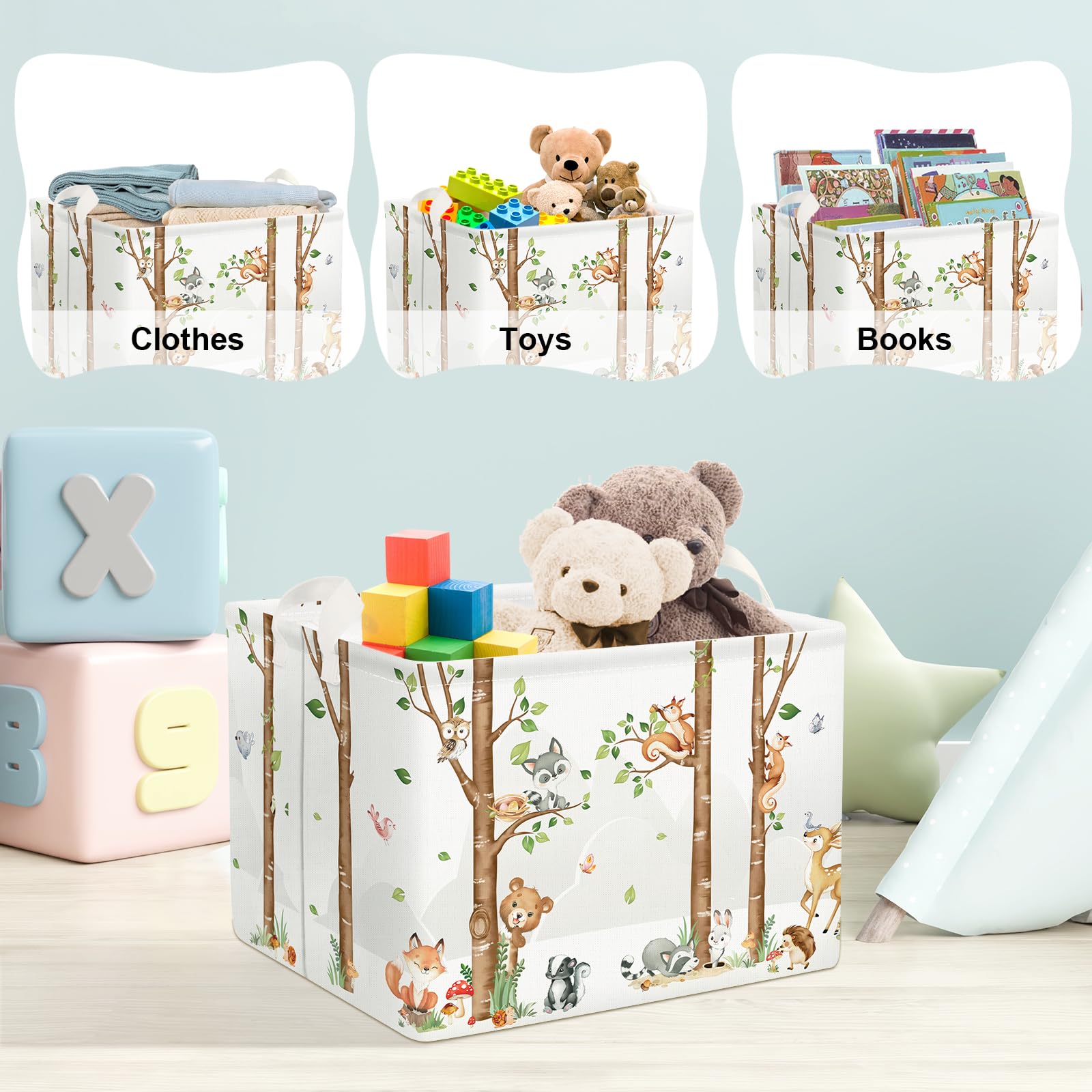 Clastyle large 15.7x11.8 inch basket for clothes and toys.