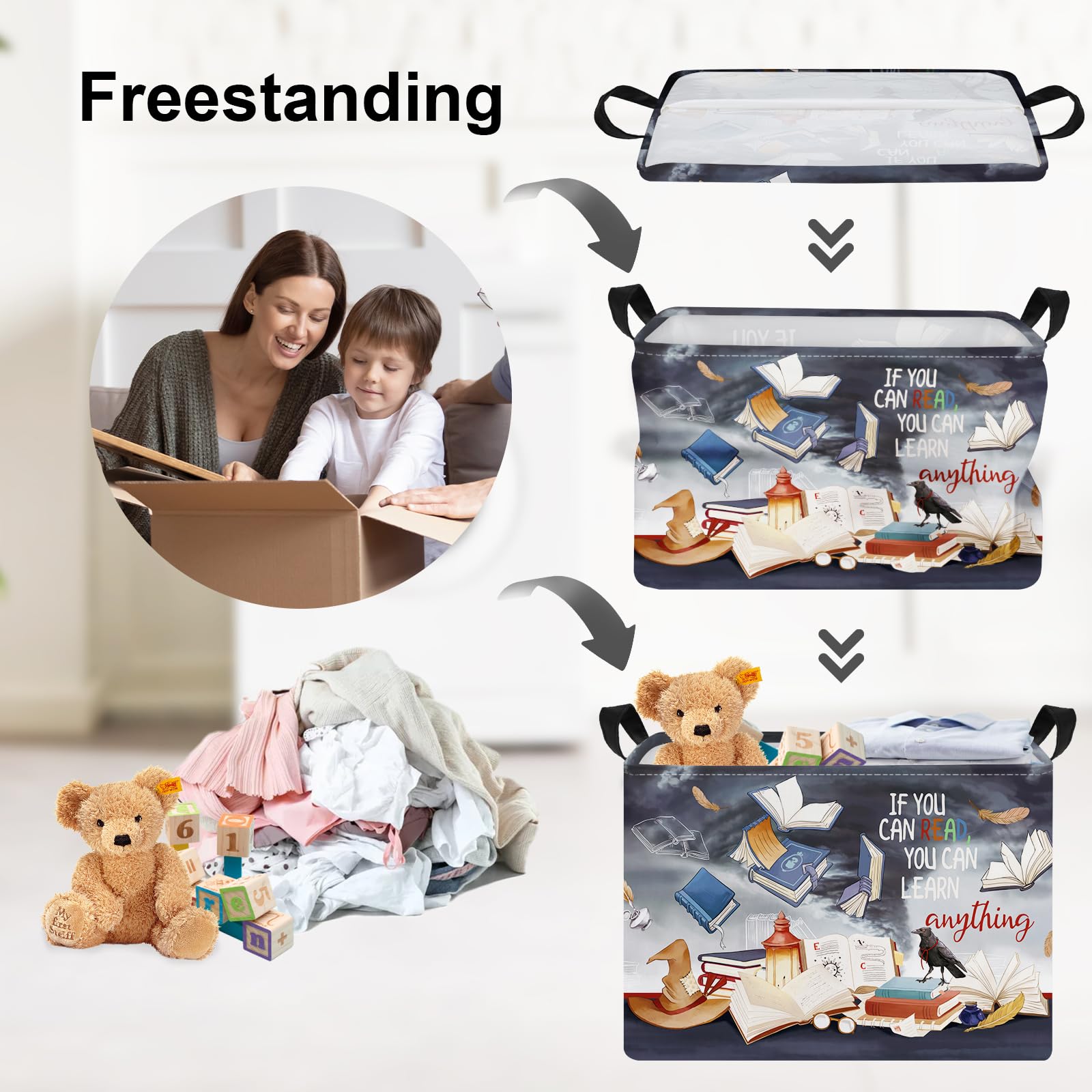 Clastyle large 36 L storage basket is easy to wipe clean.