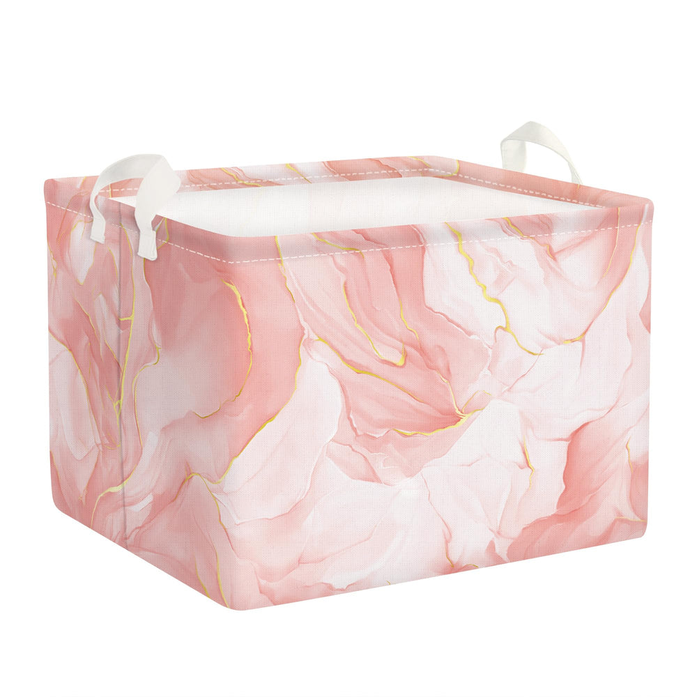 Clastyle large marble basket in pink, full view for stylish home organization.