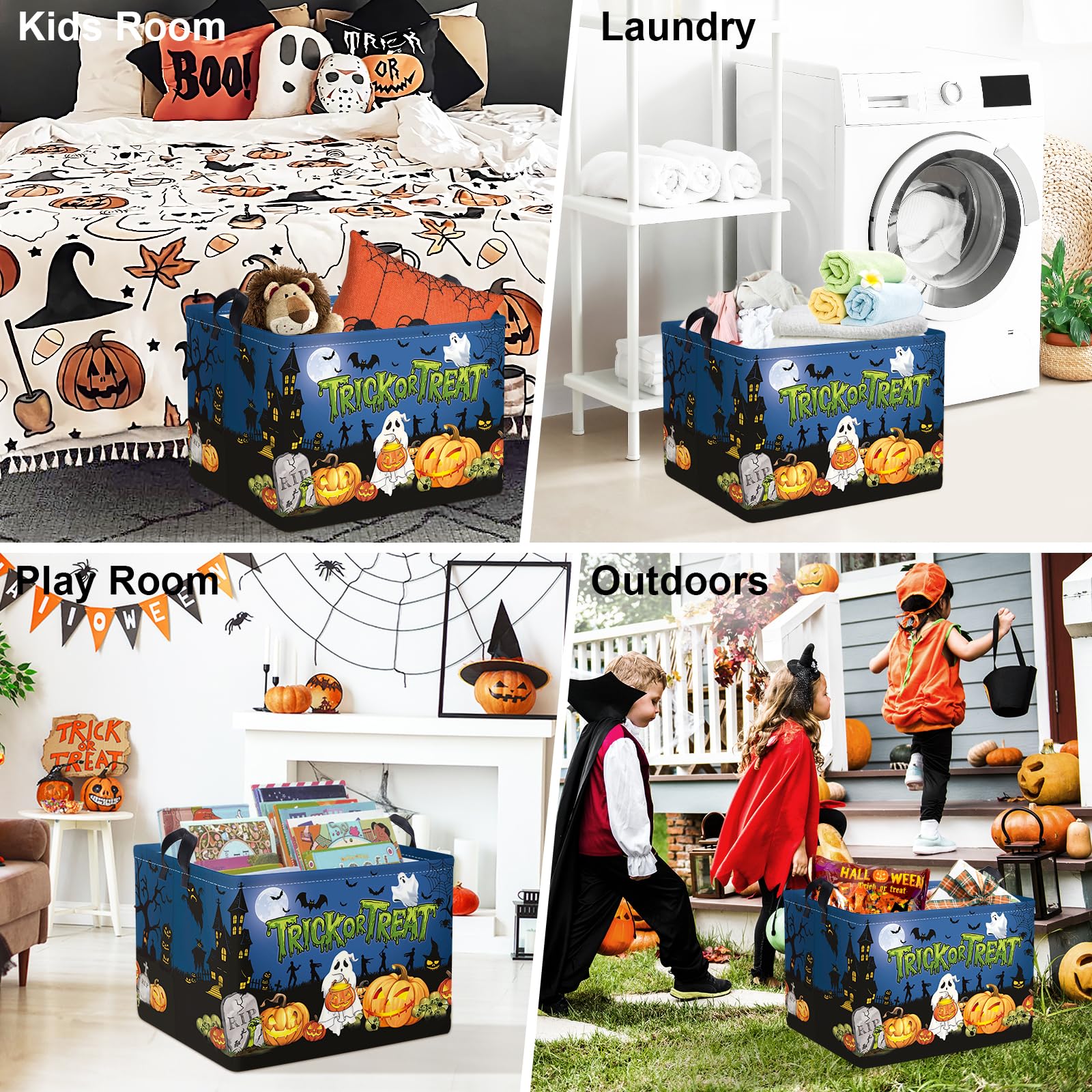 Clastyle large pumpkin basket stands upright when loaded for reliable toy and linen storage.