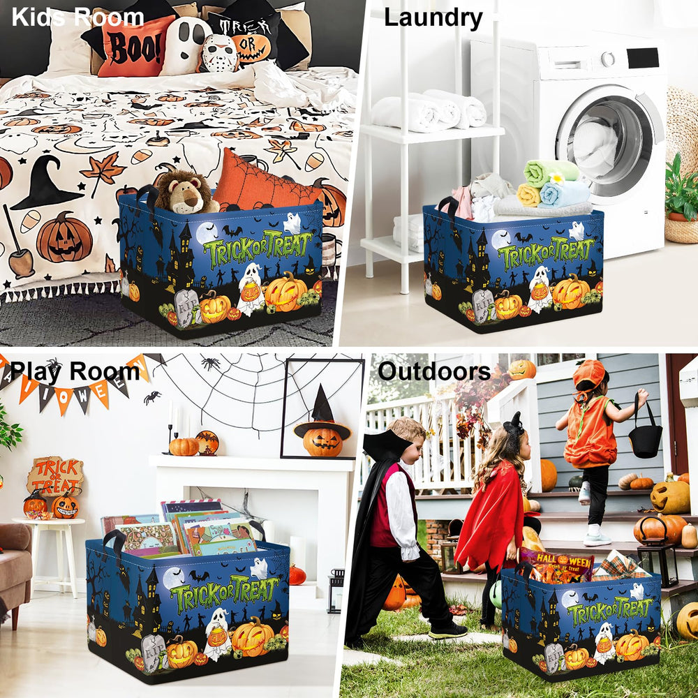 Clastyle large pumpkin basket stands upright when loaded for reliable toy and linen storage.