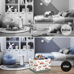 Clastyle large-red-storage-box sturdy clothes and toy storage for kids' rooms.