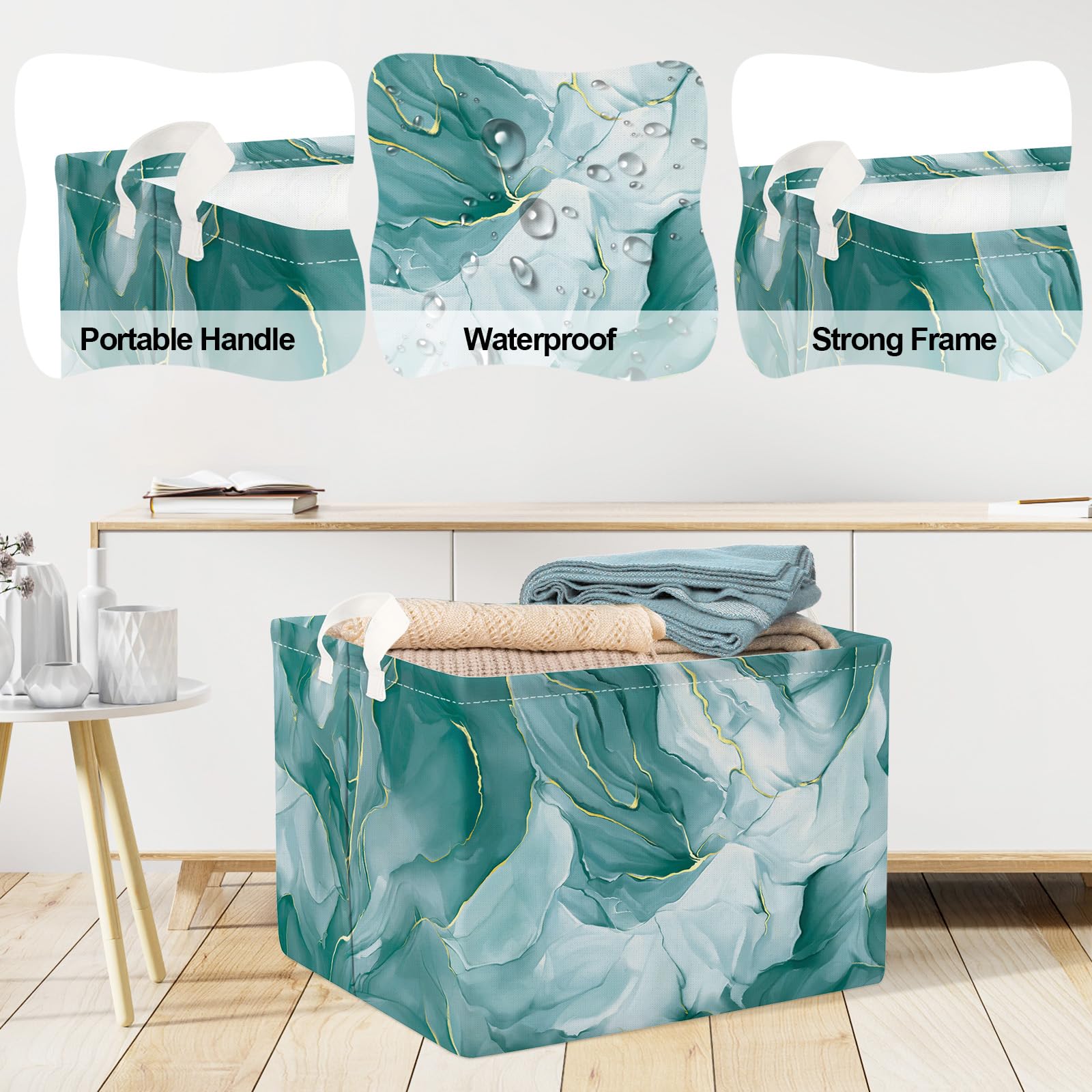 Clastyle large storage basket close-up shows PE coating and sturdy frame.