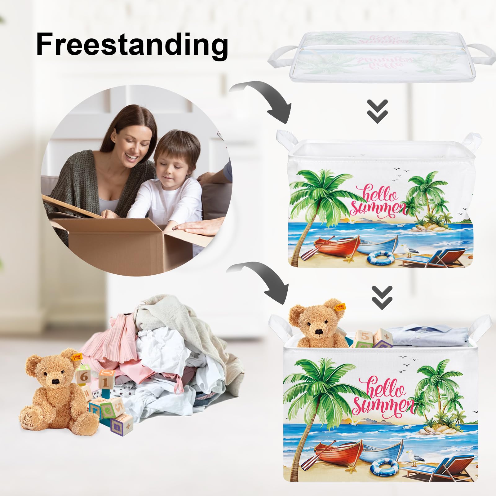 Clastyle large storage organizer 36x30x30 cm size ideal for laundry and blankets.