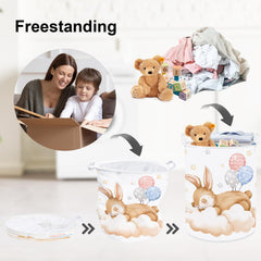 Clastyle Large toy basket helps organize items in the laundry room.