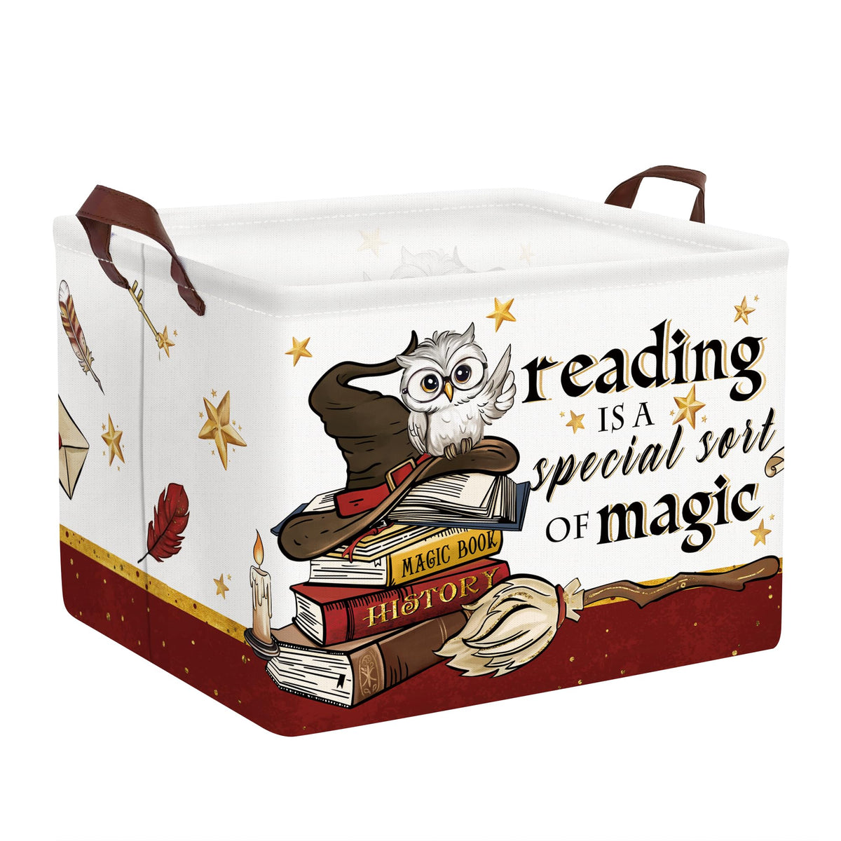 Clastyle Magic Nursery Basket with retro red hat and wand for playful storage.