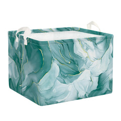 Clastyle marble gift basket in green collapsible design for space-saving storage.