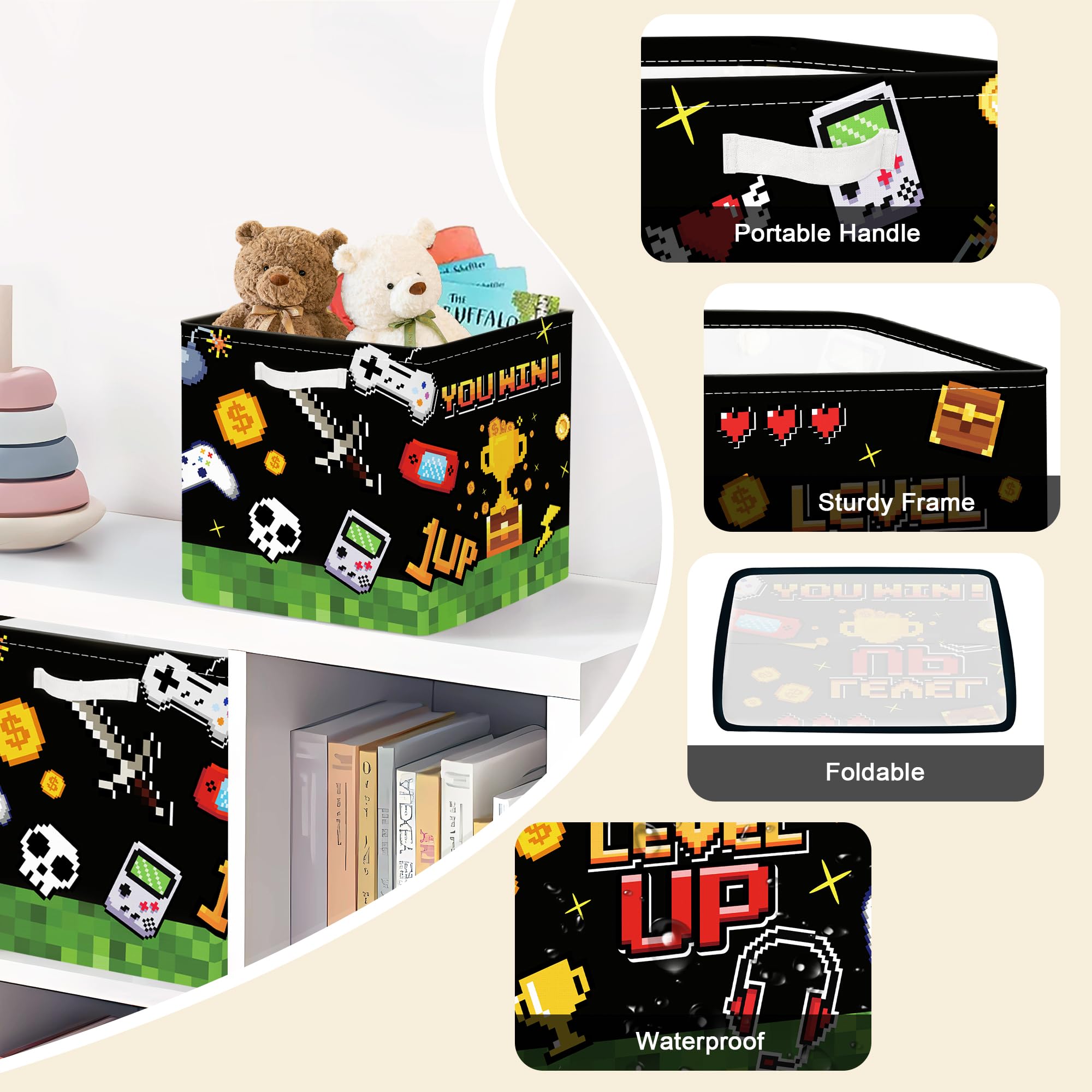 Clastyle cube bin with metal frame provides sturdy daily-use storage