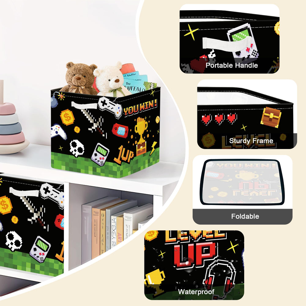 Clastyle cube bin with metal frame provides sturdy daily-use storage