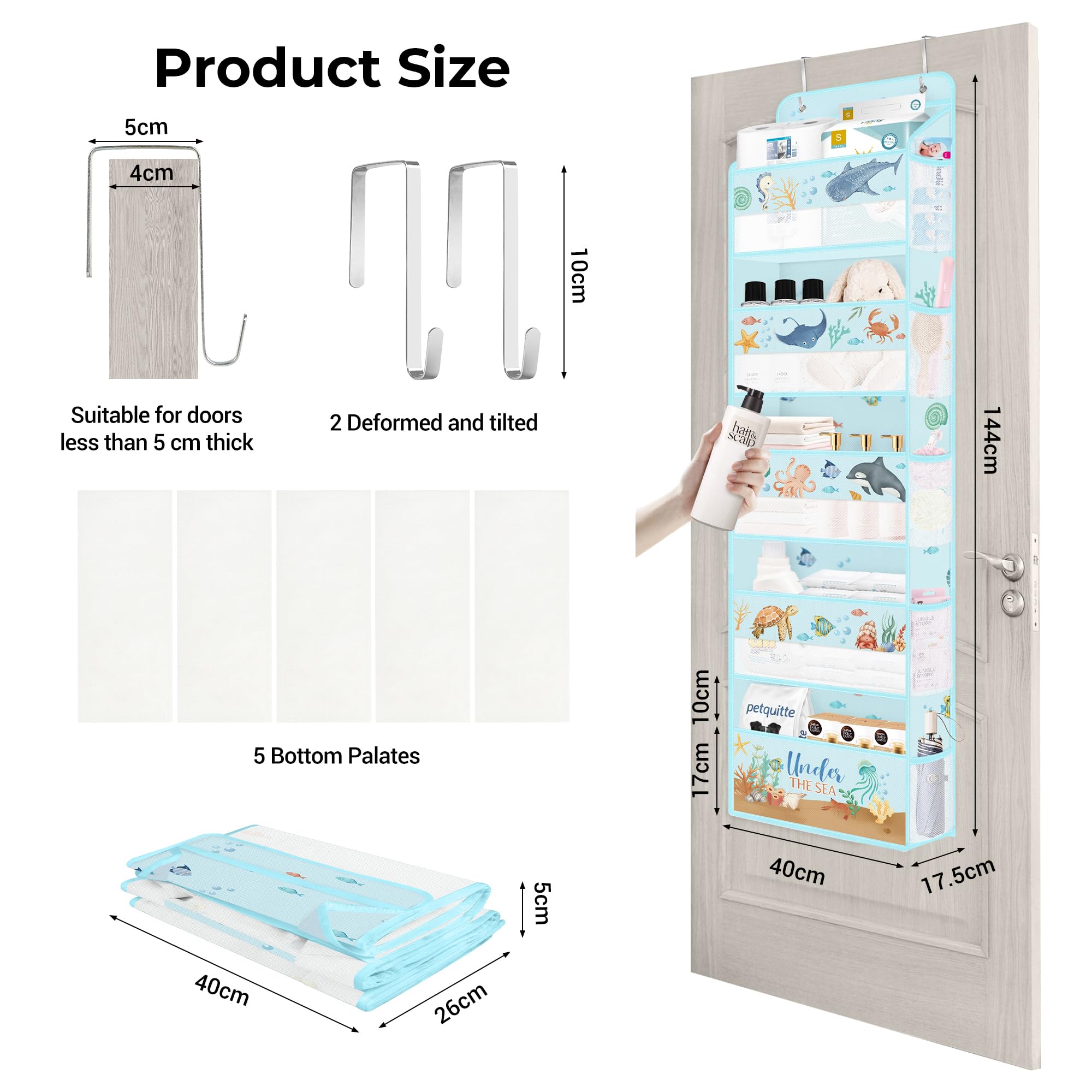 Clastyle Ocean Animals mesh window close-up shows contents at a glance and odor-free view.