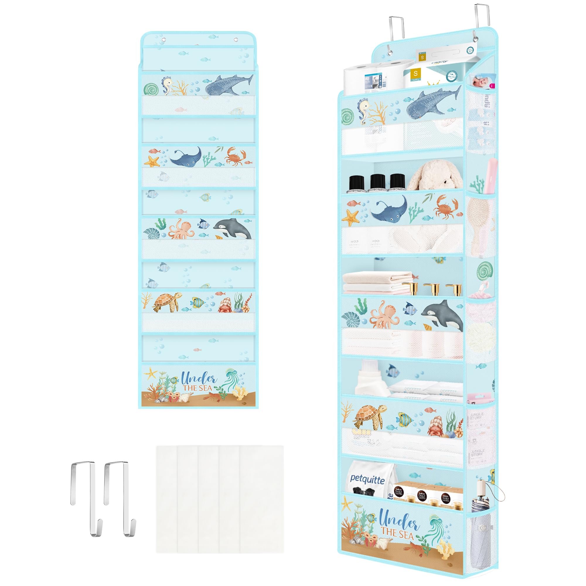 Clastyle Ocean Animals turtle door organizer keeps nursery toys neatly stored and accessible.