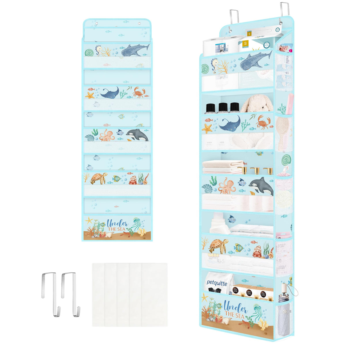 Clastyle Ocean Animals turtle door organizer keeps nursery toys neatly stored and accessible.