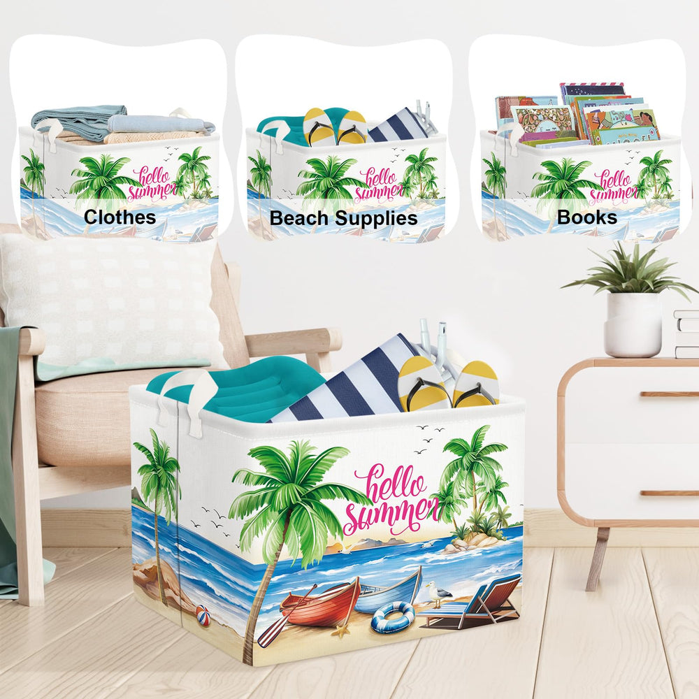 Clastyle outdoor-friendly hamper stores towels and beach gear after sunny adventures.