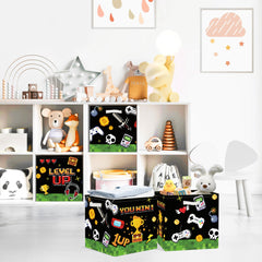 Clastyle pixel art toy bin helps organize books clothes and crafts in playroom