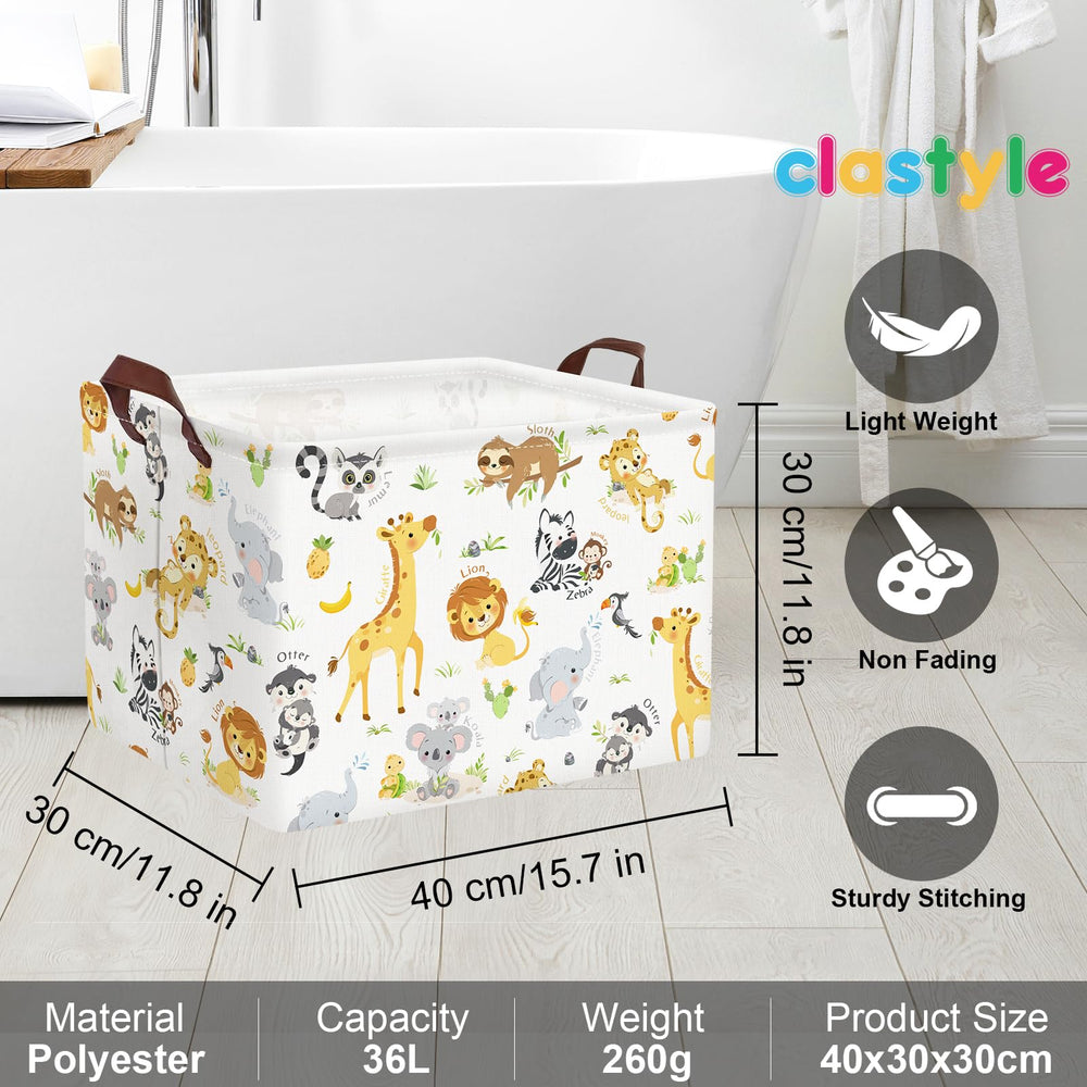 Clastyle storage solution for playroom shelves with a sturdy soft sided design.