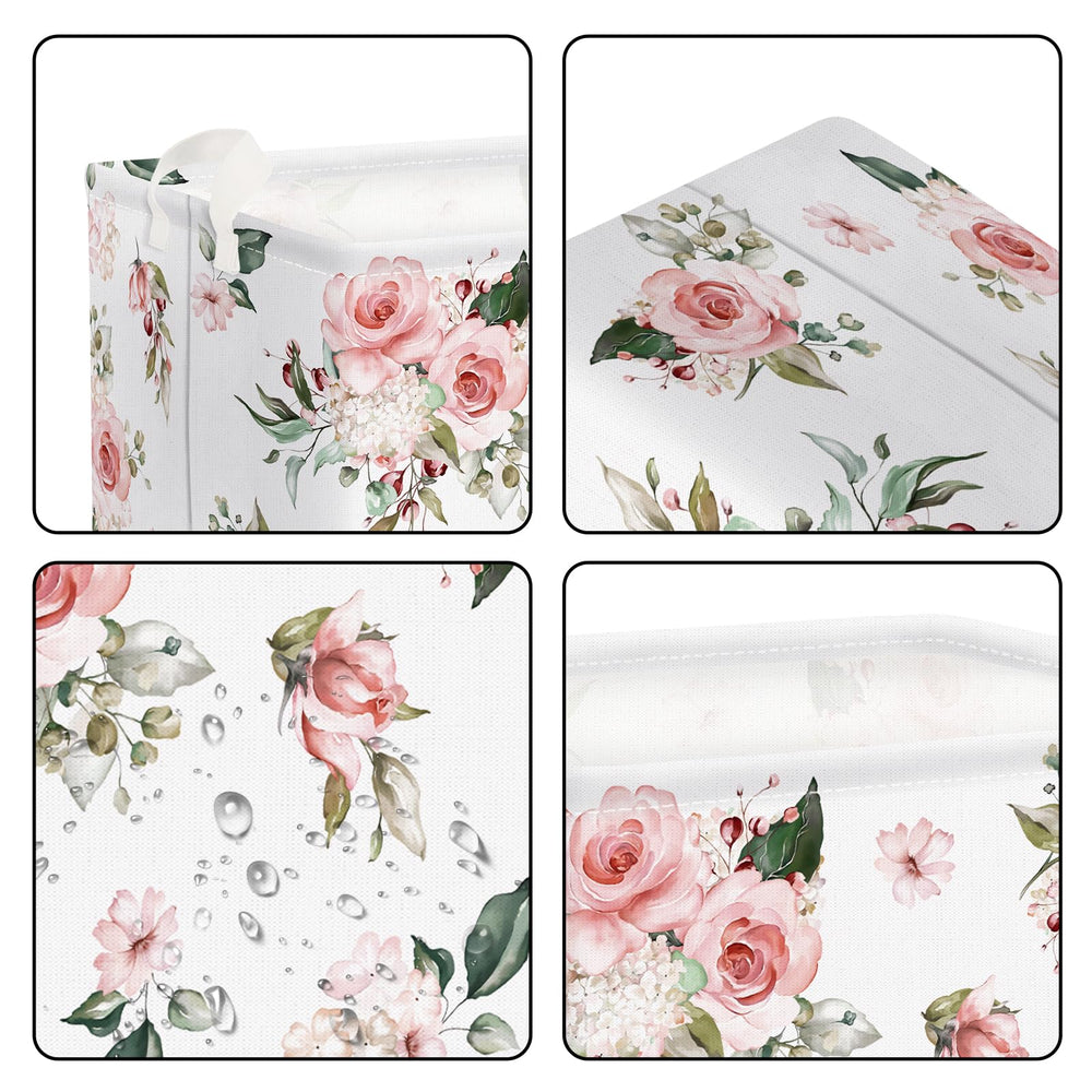 Clastyle Rectangle Rose Floral Baby Gift Basket handle for easy transport