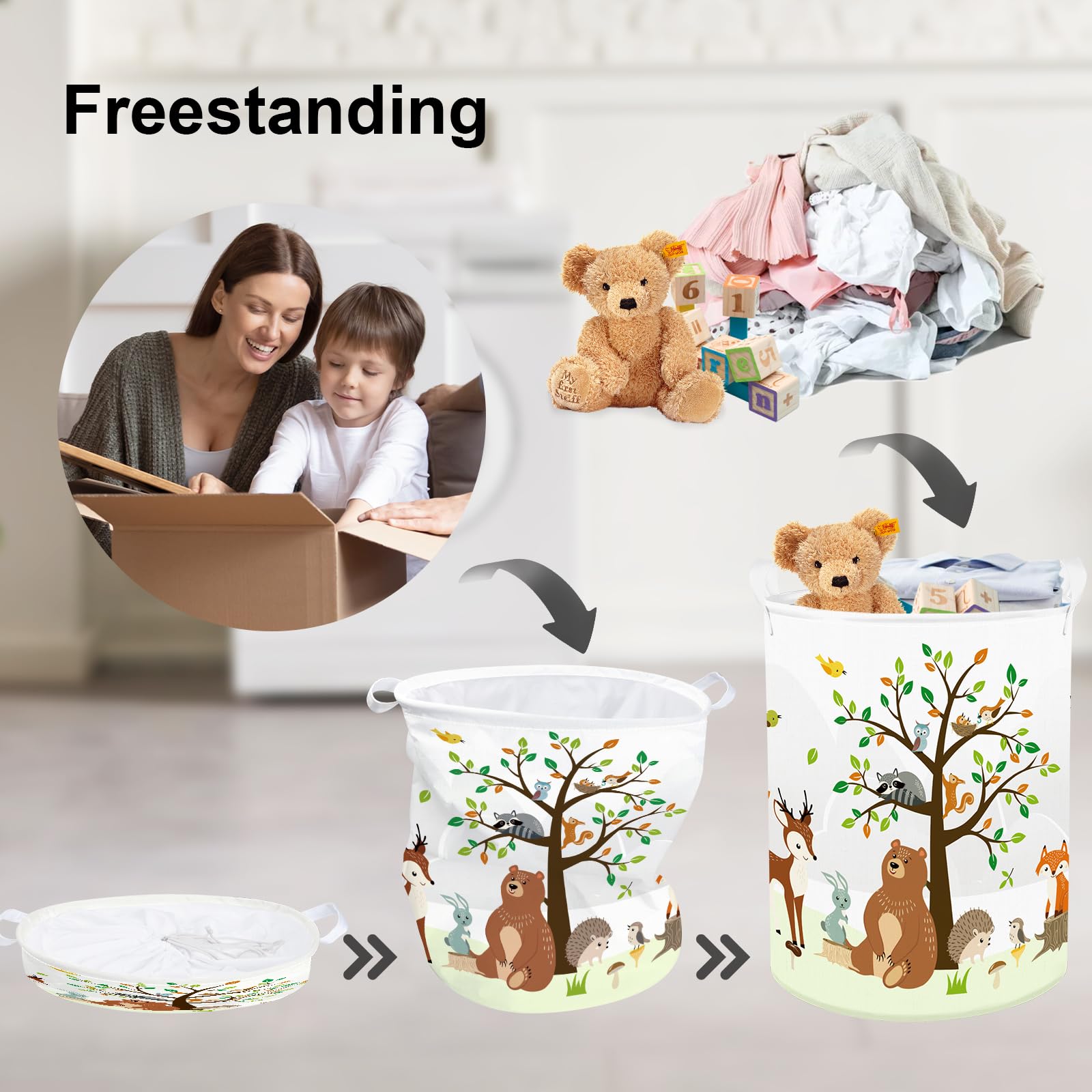 Clastyle soft-sides collapsible hamper ideal for versatile toy and clothes storage.
