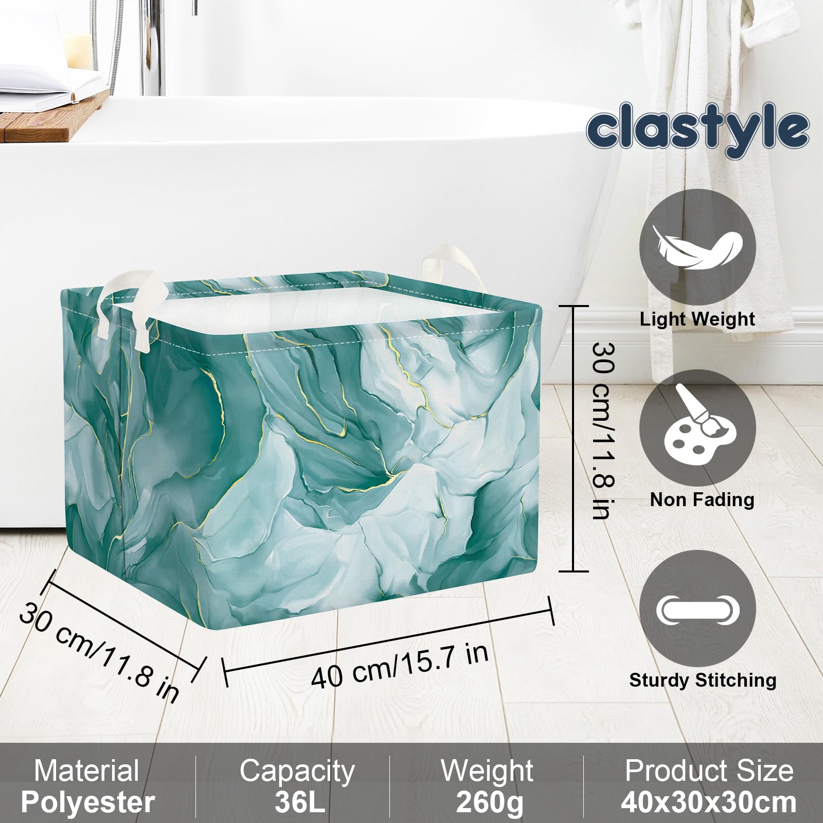 Clastyle soft-sided basket is kid-friendly for toy cleanup.