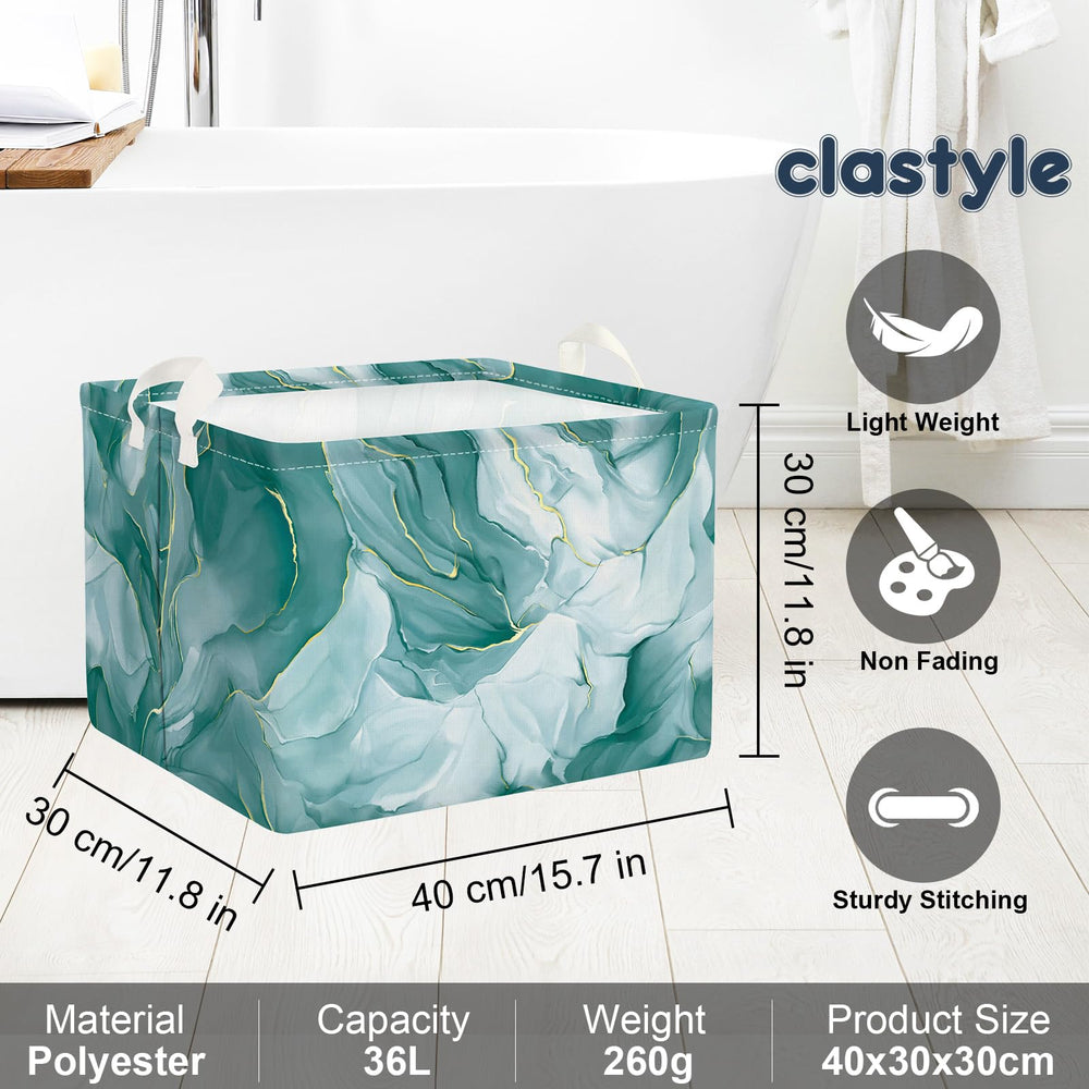 Clastyle soft-sided basket is kid-friendly for toy cleanup.