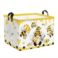 Clastyle Spring Summer Flower Honeybee Storage Basket with bees promotes playful toy storage.