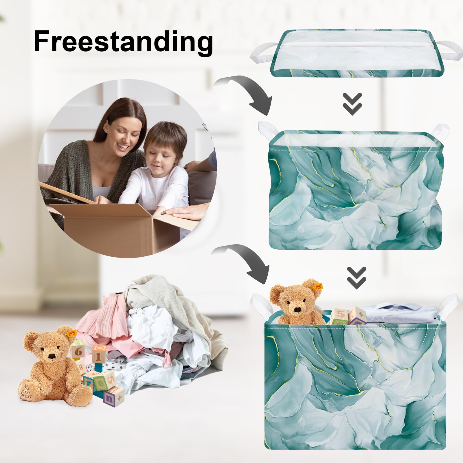 Clastyle toy nursery bin in green ideal for toy organization.