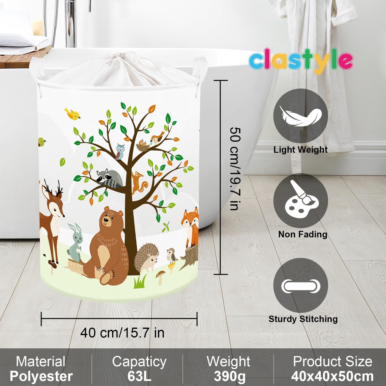 Clastyle toy-storage basket suitable for bedrooms and bathrooms to reduce clutter.