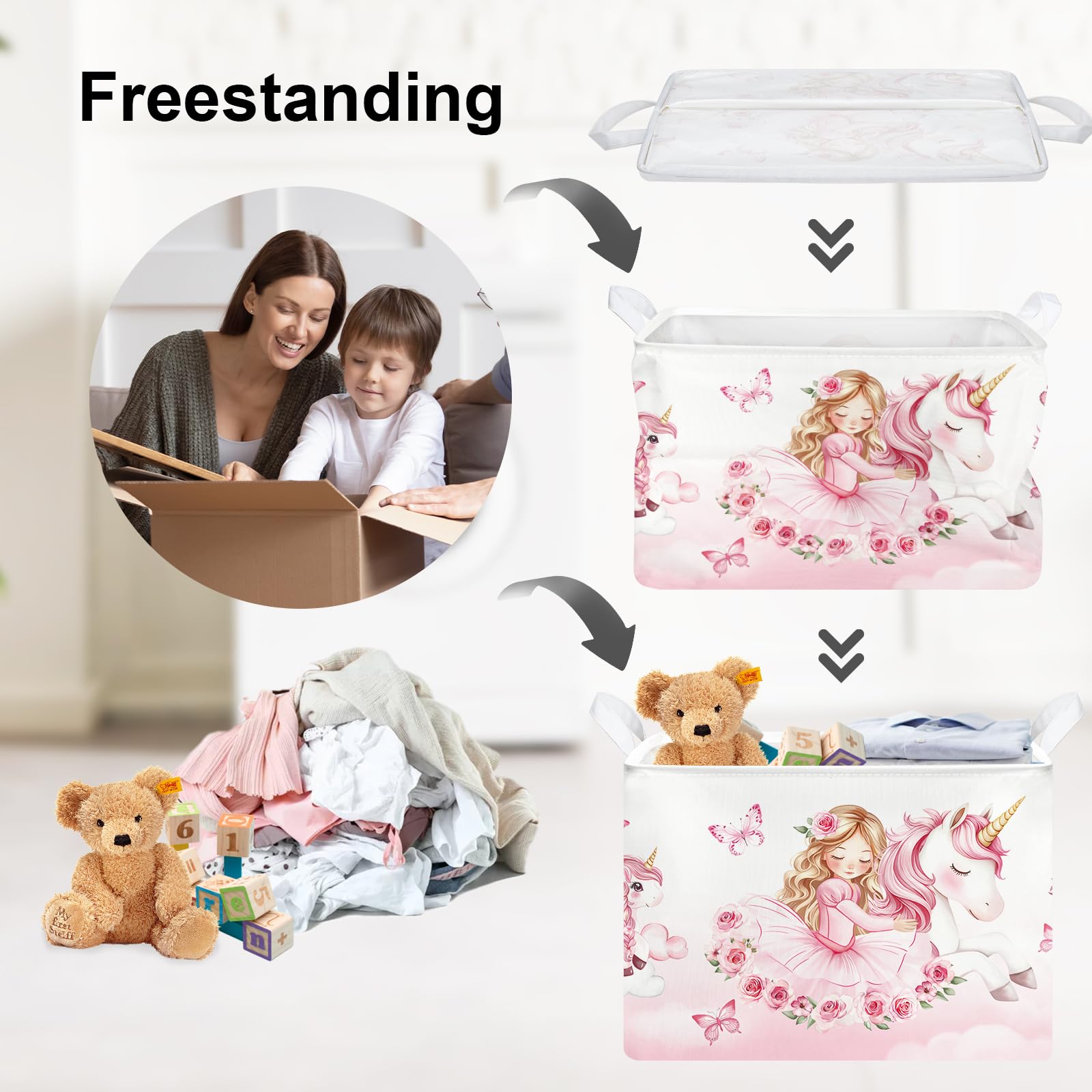 Clastyle storage basket used to organize books and school supplies