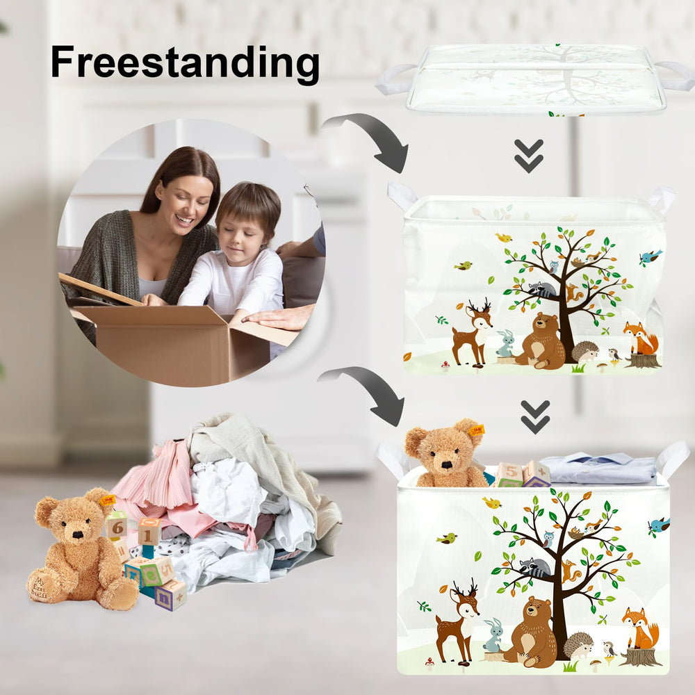 Clastyle Woodland Basket bear in forest, perfect for blankets and towels