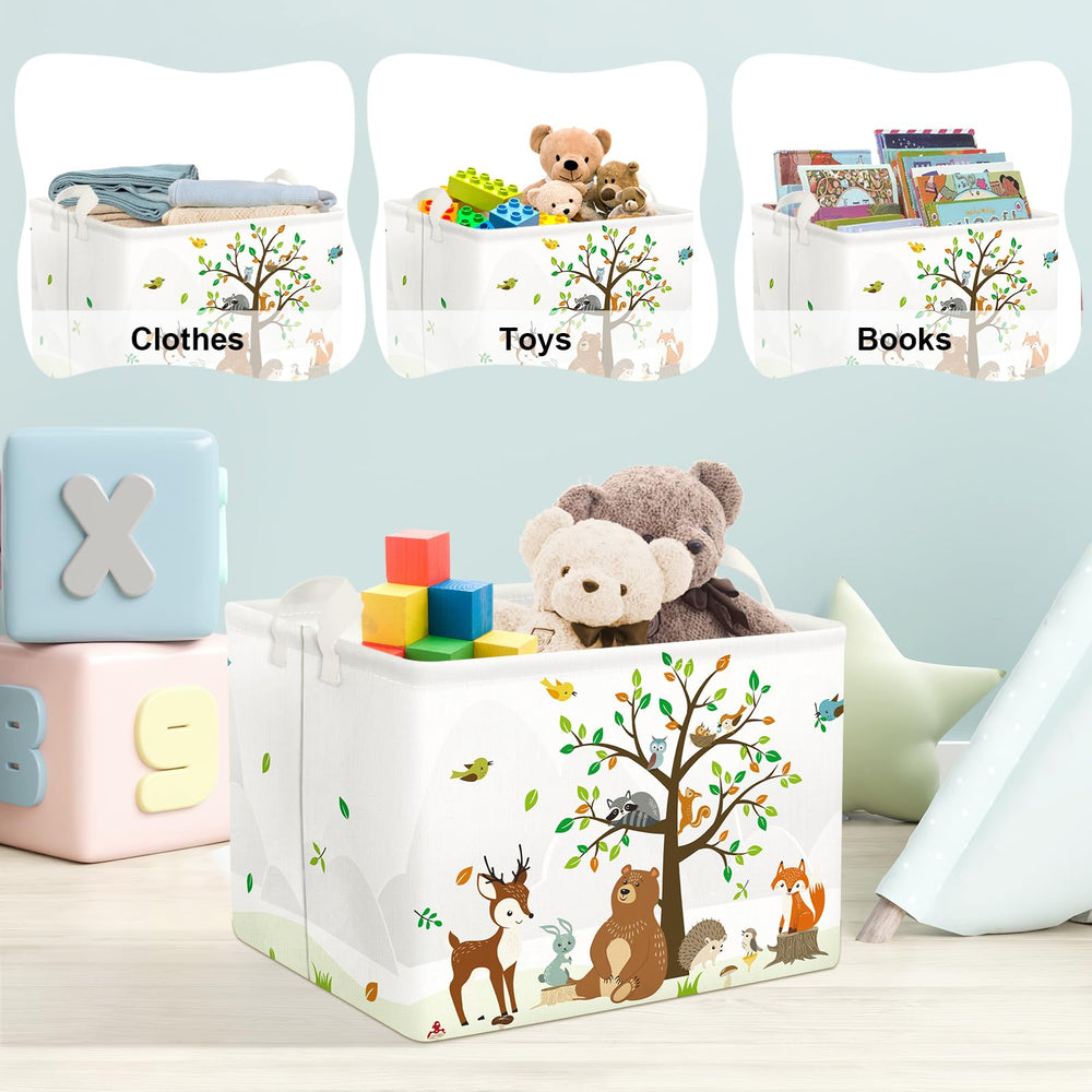 Clastyle Woodland Basket bunny scene for bath toys and storage