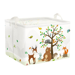 Clastyle Woodland Basket with deer on a tree, ideal for nursery storage