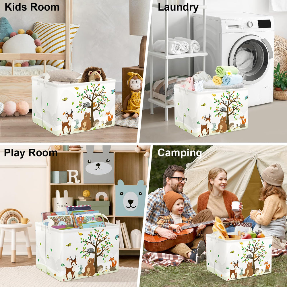 Clastyle Woodland Basket hedgehog motif for laundry or toy organization
