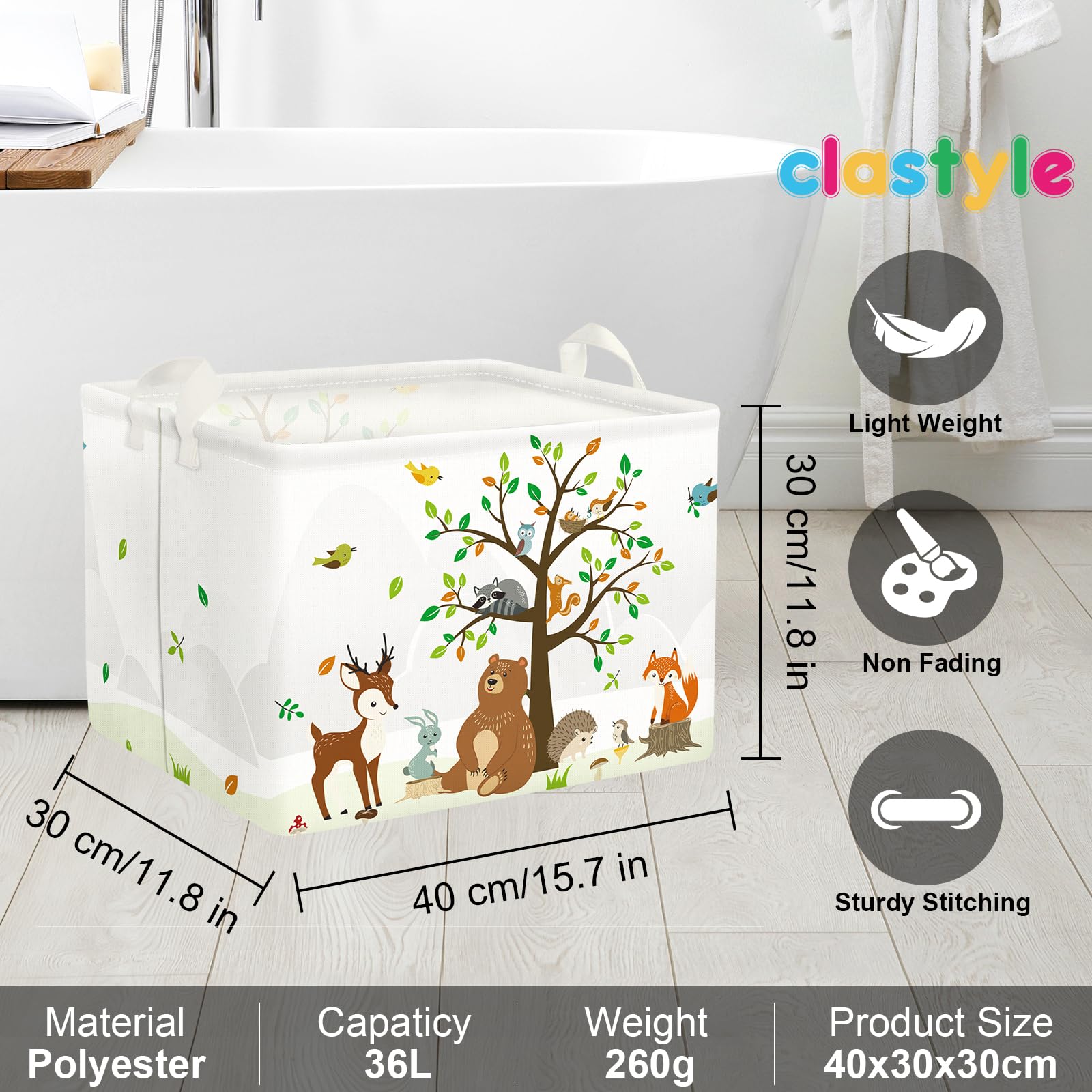 Clastyle Woodland Basket squirrels scene ideal for classroom storage
