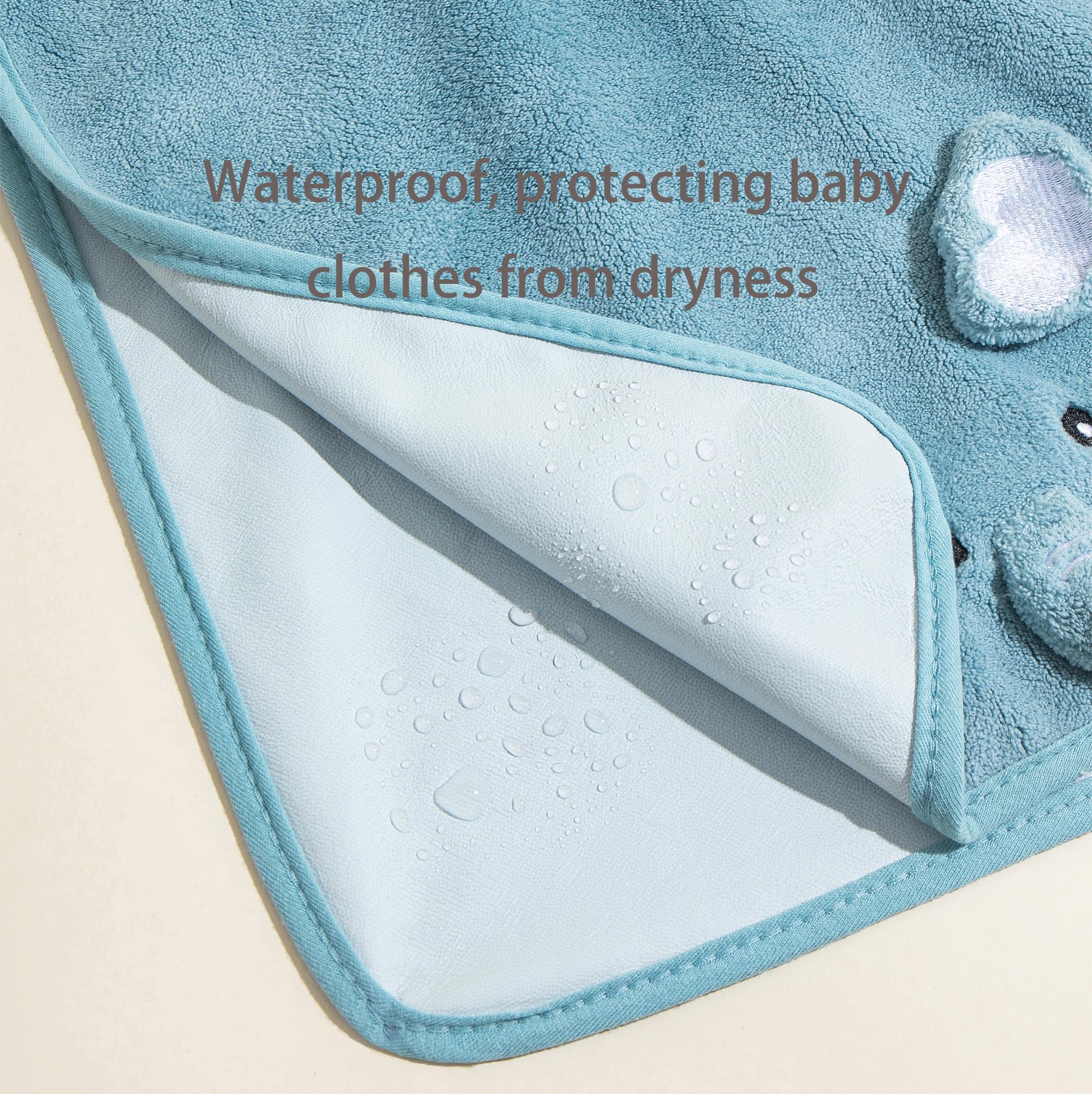 clberni adjustable-snap elastic-neck bib provides a secure, growing fit.