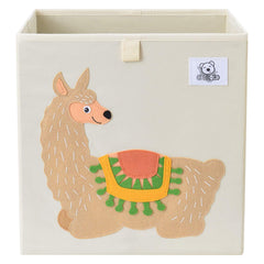CLCROBD Alpaca foldable bin front view showing sturdy handles for easy toy access