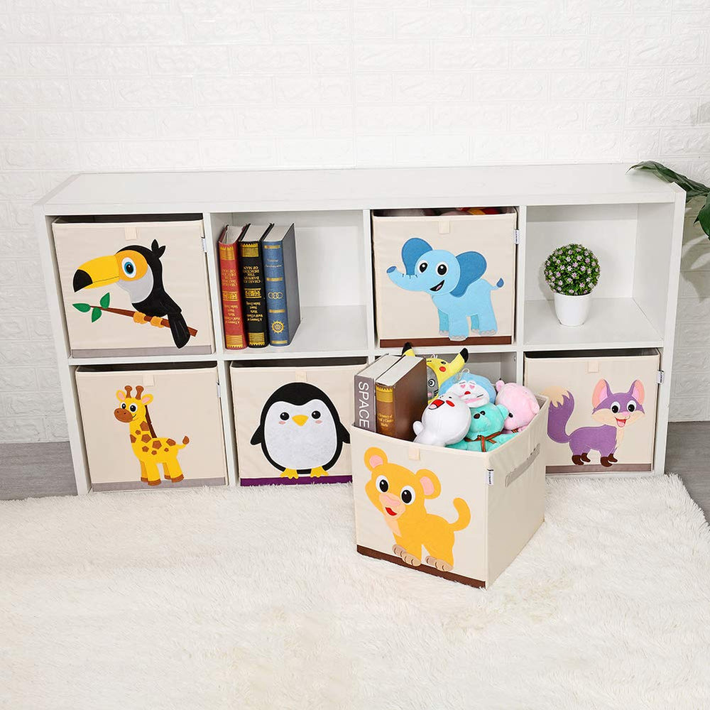CLCROBD Baby Lion bin in a cubby showcases cube-shelf compatibility
