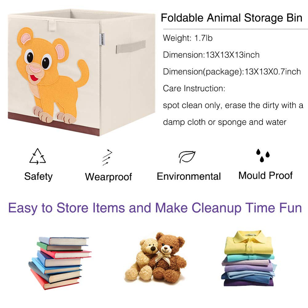 CLCROBD Baby Lion bin open with toys shows easy access and organization