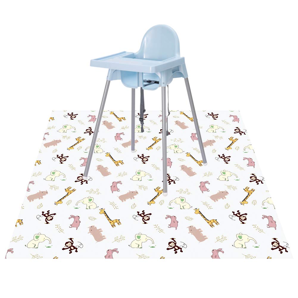 CLCROBD Baby Splat Mat under high chair protects floors from spills during meals