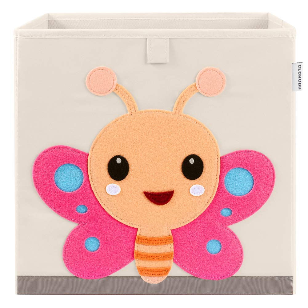 CLCROBD butterfly cube bin side view highlights strong handles for easy transport.