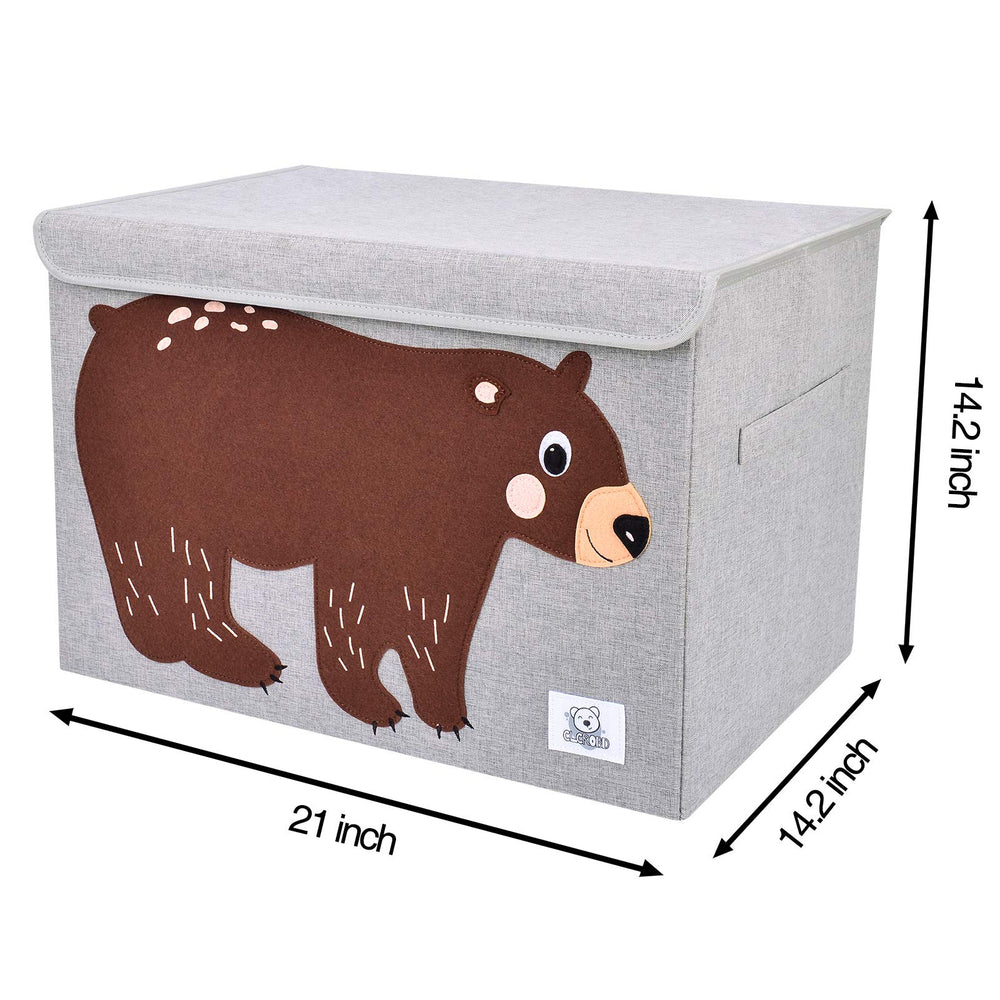 CLCROBD collapsible-bottom toy bin folds flat for compact storage.