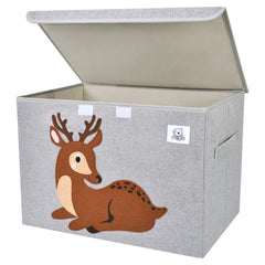 CLCROBD deer foldable toy chest lid for easy toy and blanket access