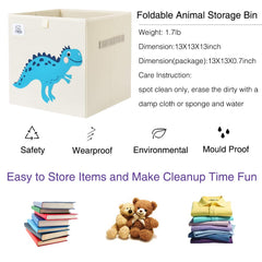 CLCROBD Dino T-Rex cube bin folded flat for compact storage.