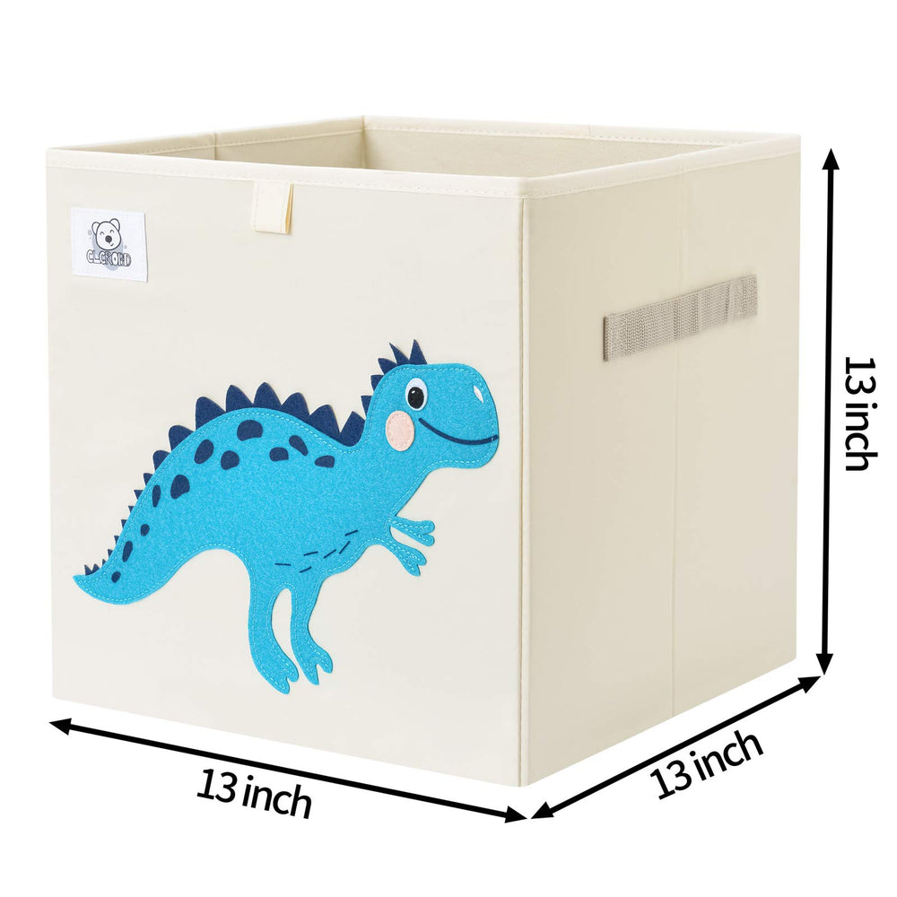 CLCROBD Dino T-Rex cube bin open lid for quick toy access.